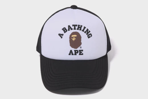 Bape Bathing Ape College Logo Mesh Hat Black
